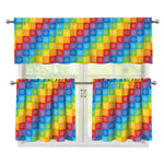 Reiki And The 7 Chakras Pattern Print 3 Piece Kitchen Curtains