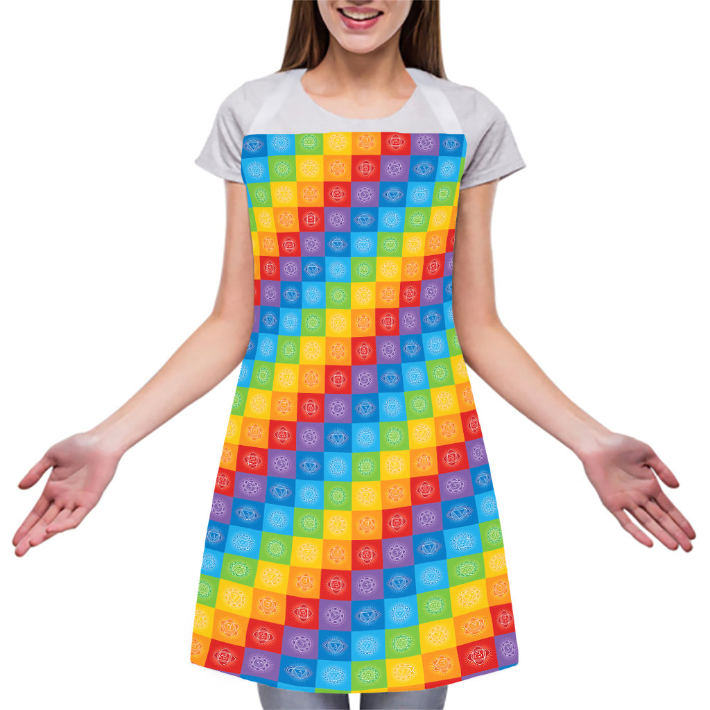 Reiki And The 7 Chakras Pattern Print Adjustable Apron