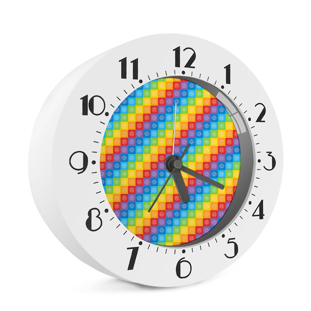 Reiki And The 7 Chakras Pattern Print Alarm Clock