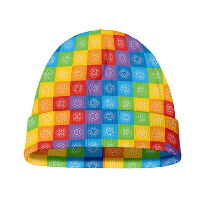 Reiki And The 7 Chakras Pattern Print Beanie