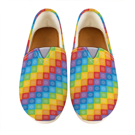 Reiki And The 7 Chakras Pattern Print Casual Shoes
