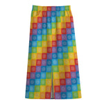 Reiki And The 7 Chakras Pattern Print Cotton Front Slit Maxi Skirt