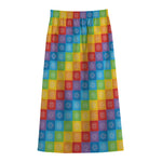 Reiki And The 7 Chakras Pattern Print Cotton Front Slit Maxi Skirt