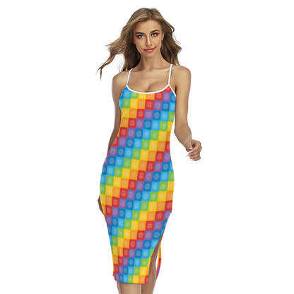 Reiki And The 7 Chakras Pattern Print Cross Back Cami Dress