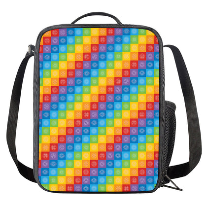 Reiki And The 7 Chakras Pattern Print Crossbody Lunch Bag
