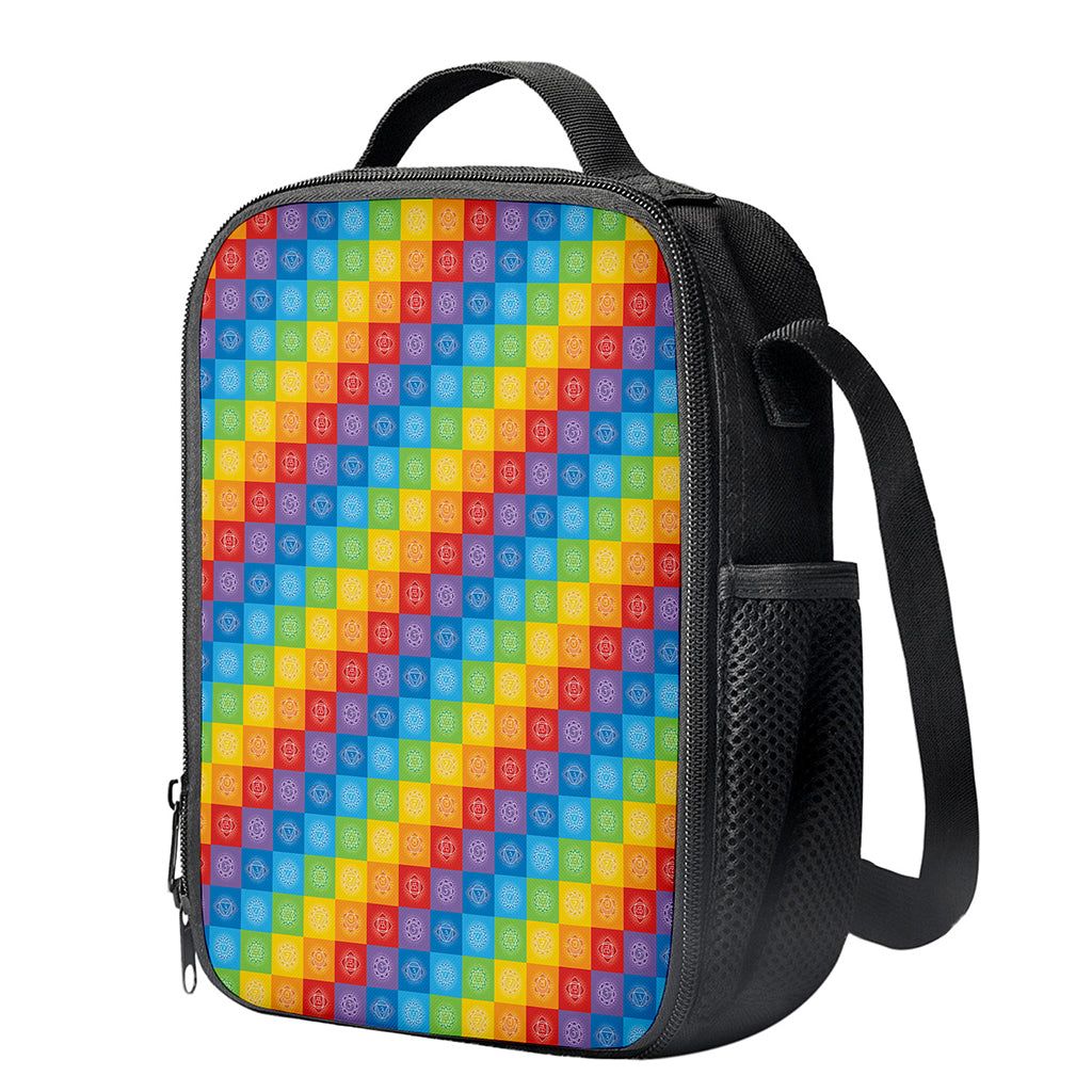 Reiki And The 7 Chakras Pattern Print Crossbody Lunch Bag