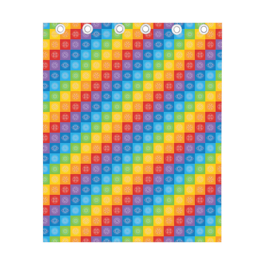 Reiki And The 7 Chakras Pattern Print Curtain
