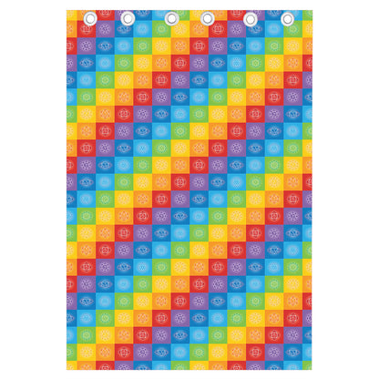 Reiki And The 7 Chakras Pattern Print Curtain