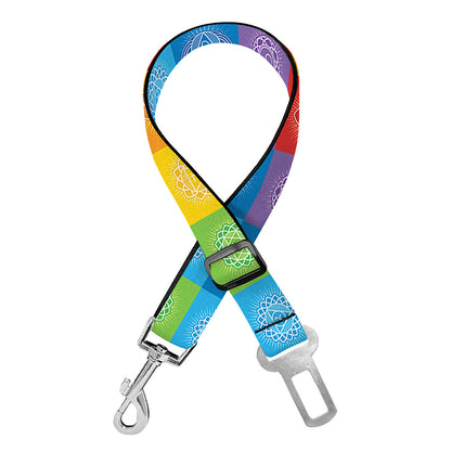 Reiki And The 7 Chakras Pattern Print Dog Seat Belt