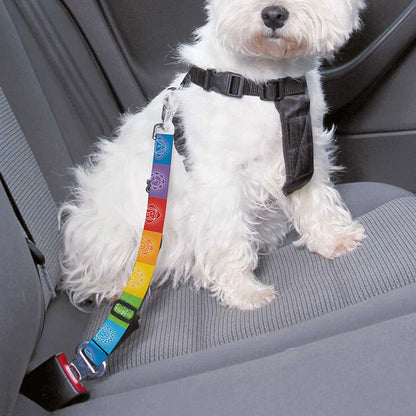 Reiki And The 7 Chakras Pattern Print Dog Seat Belt