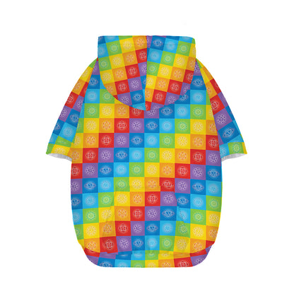 Reiki And The 7 Chakras Pattern Print Dog Zip Up Hoodie