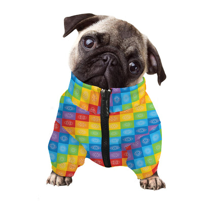 Reiki And The 7 Chakras Pattern Print Dog Zip Up Jacket