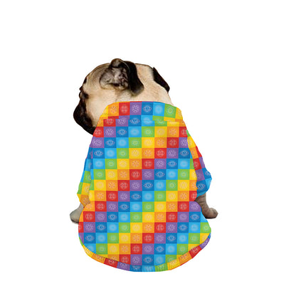 Reiki And The 7 Chakras Pattern Print Dog Zip Up Jacket