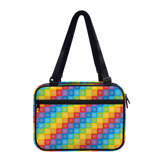 Reiki And The 7 Chakras Pattern Print Double Strap Bible Bag