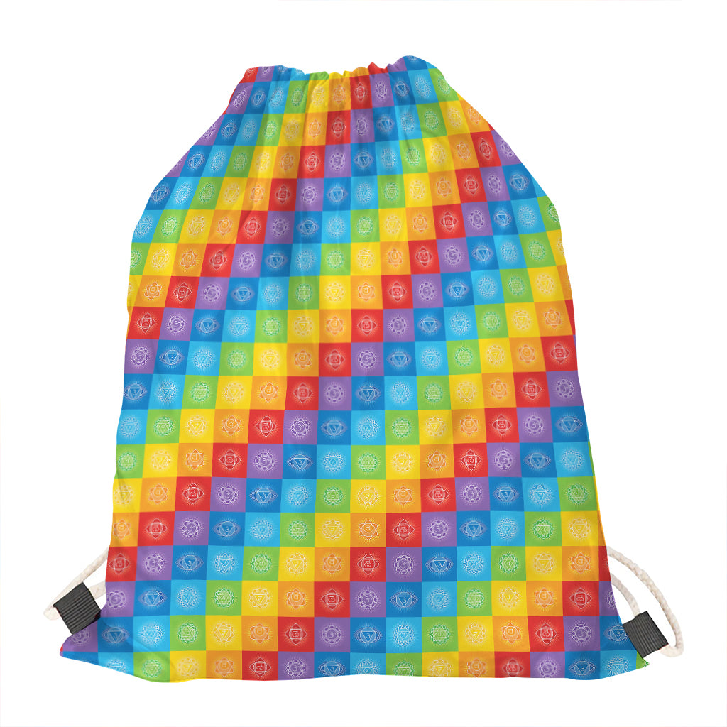 Reiki And The 7 Chakras Pattern Print Drawstring Bag