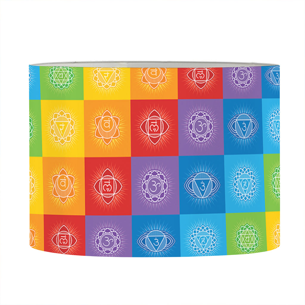 Reiki And The 7 Chakras Pattern Print Drum Lamp Shade