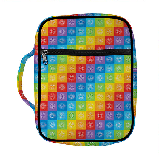 Reiki And The 7 Chakras Pattern Print Front Pocket Bible Bag