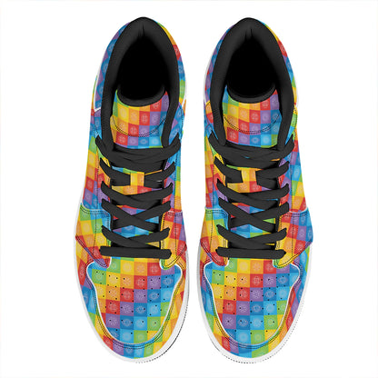 Reiki And The 7 Chakras Pattern Print High Top Leather Sneakers