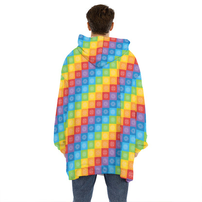 Reiki And The 7 Chakras Pattern Print Hoodie Blanket