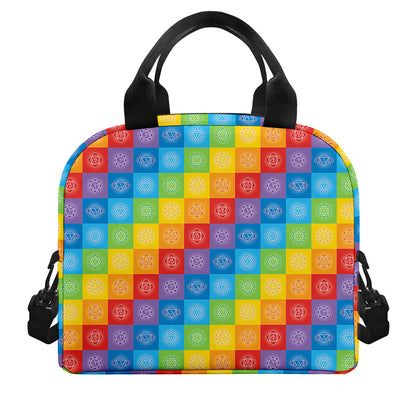 Reiki And The 7 Chakras Pattern Print Insulated Lunch Bag