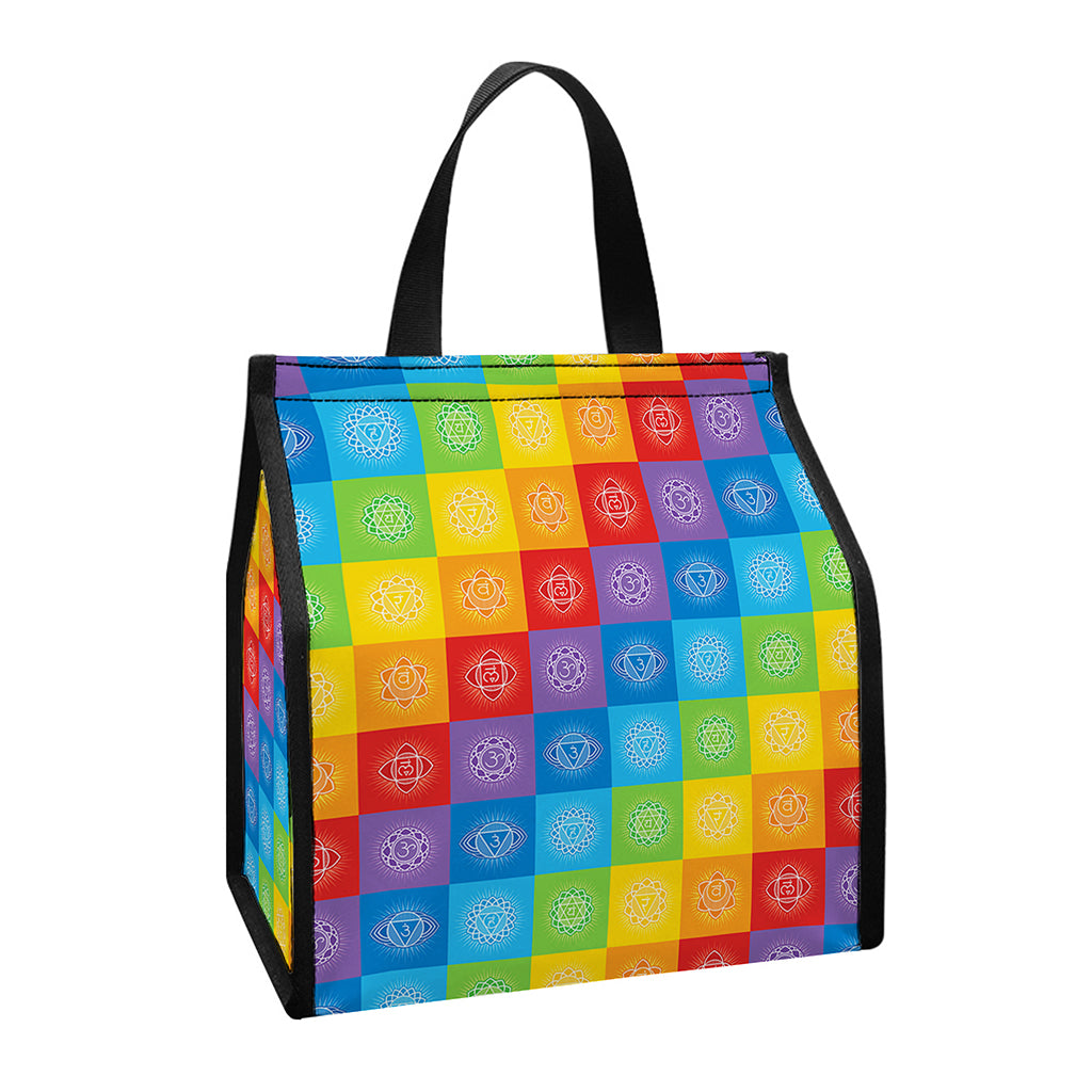 Reiki And The 7 Chakras Pattern Print Insulated Lunch Tote
