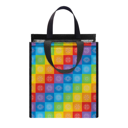 Reiki And The 7 Chakras Pattern Print Insulated Lunch Tote