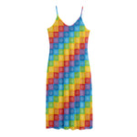 Reiki And The 7 Chakras Pattern Print Jersey Midi Cami Dress