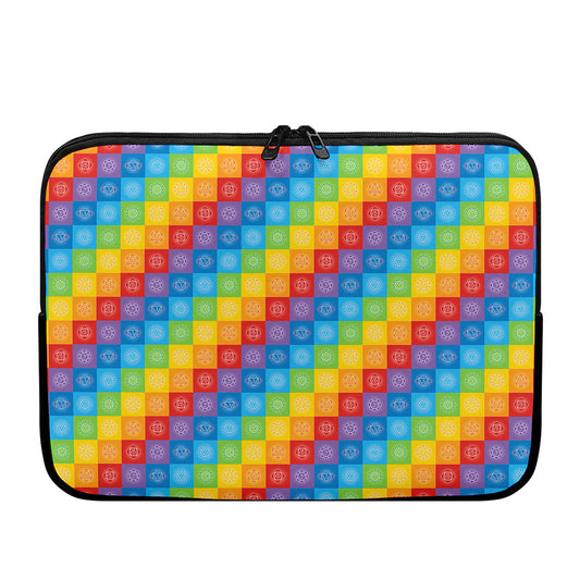 Reiki And The 7 Chakras Pattern Print Laptop Sleeve
