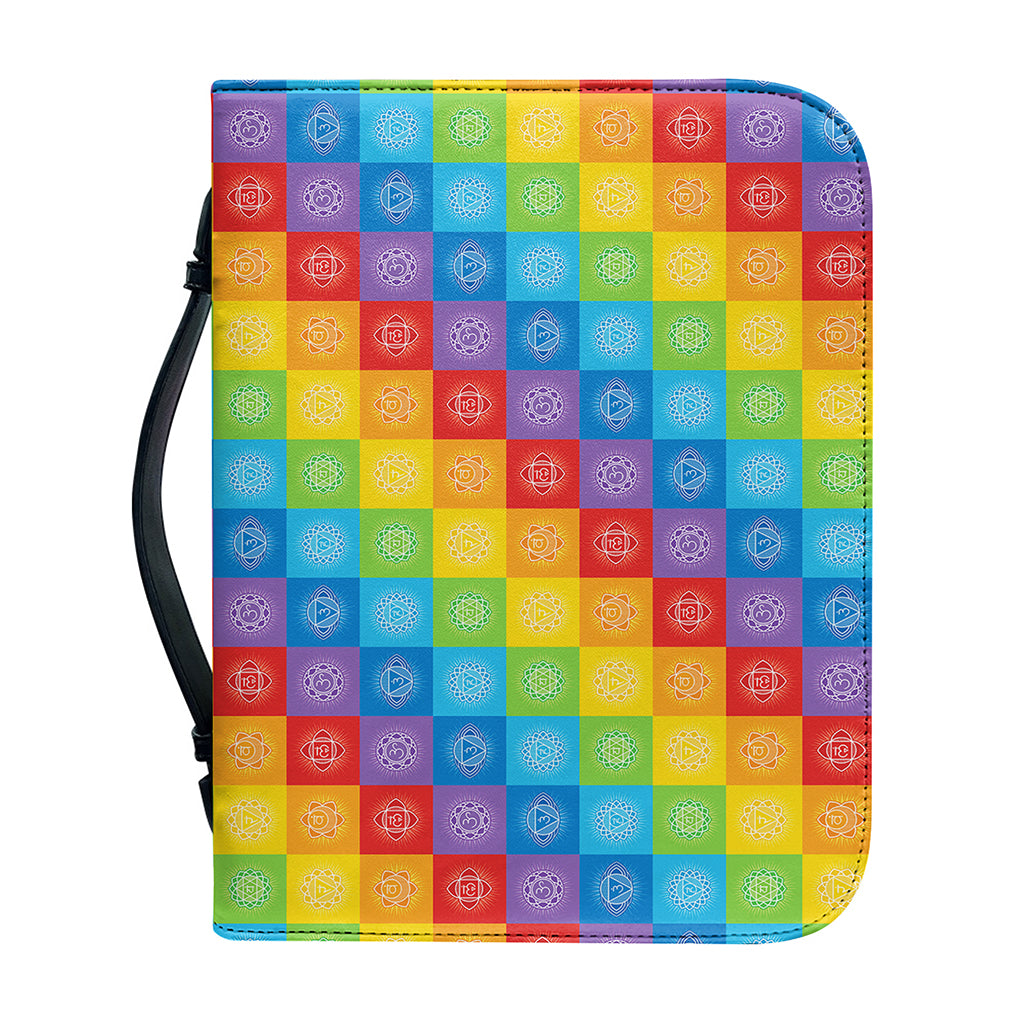 Reiki And The 7 Chakras Pattern Print Leather Bible Cover