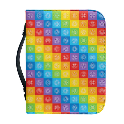 Reiki And The 7 Chakras Pattern Print Leather Bible Cover