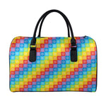 Reiki And The 7 Chakras Pattern Print Leather Duffle Bag