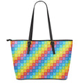Reiki And The 7 Chakras Pattern Print Leather Tote Bag With Zipper