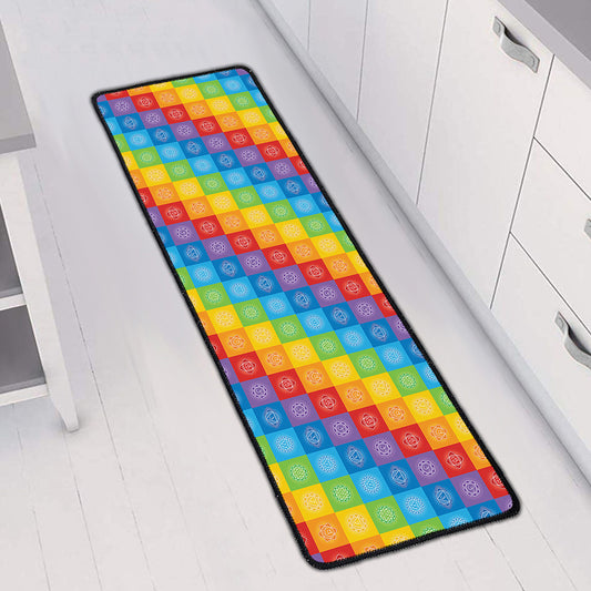 Reiki And The 7 Chakras Pattern Print Long Kitchen Mat