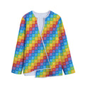 Reiki And The 7 Chakras Pattern Print Long Sleeve Short Coat