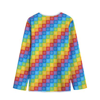 Reiki And The 7 Chakras Pattern Print Long Sleeve Short Coat