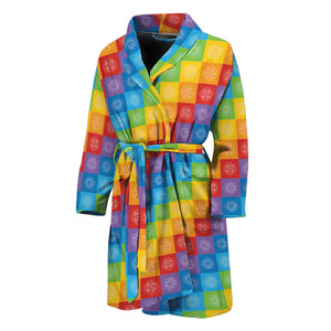 Reiki And The 7 Chakras Pattern Print Men's Bathrobe