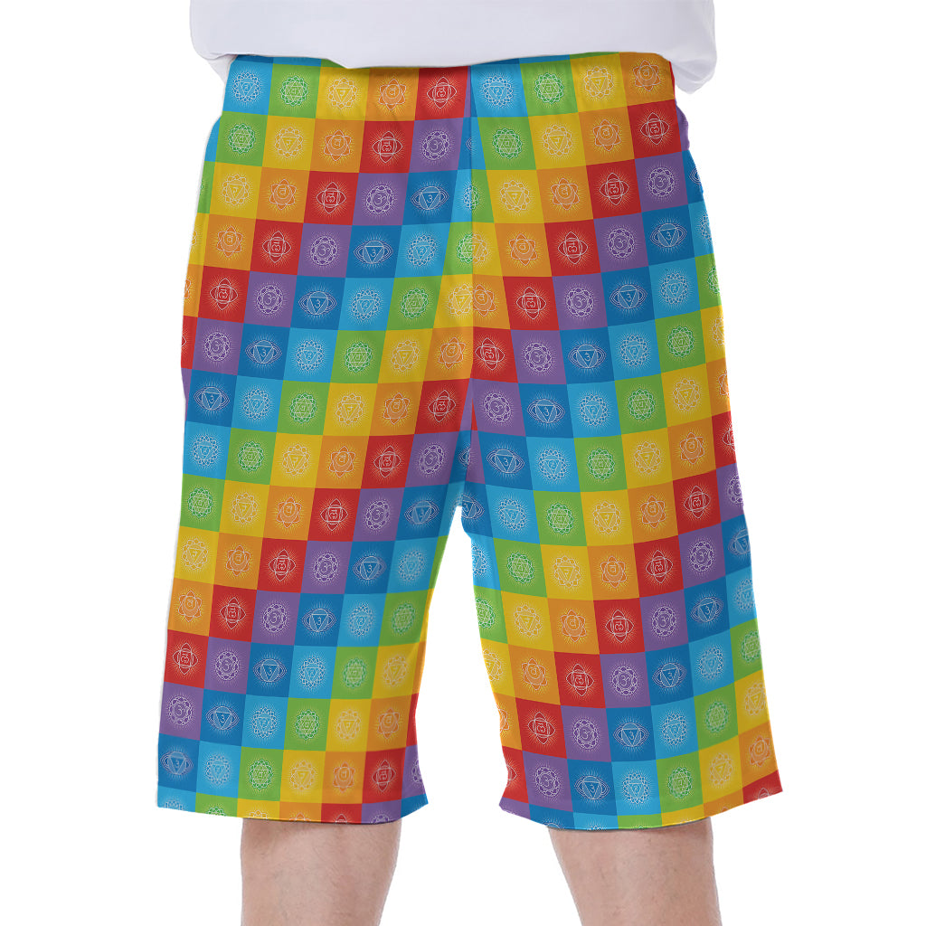 Reiki And The 7 Chakras Pattern Print Men's Beach Shorts