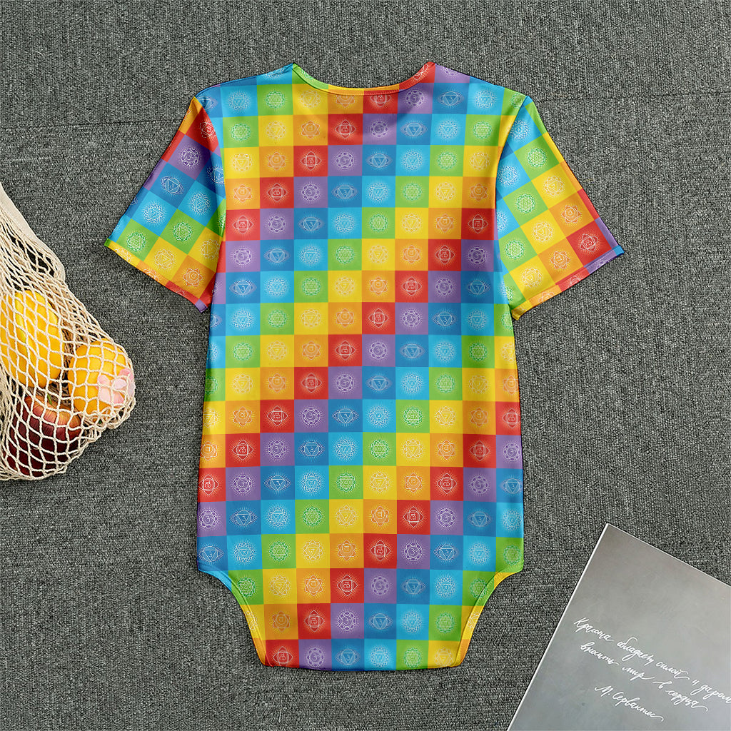 Reiki And The 7 Chakras Pattern Print Men's Bodysuit