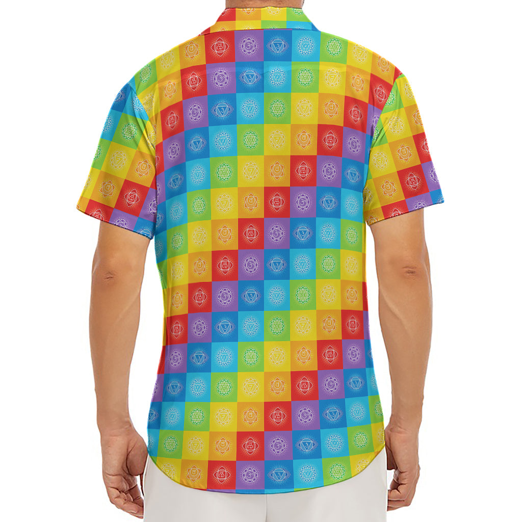 Reiki And The 7 Chakras Pattern Print Men's Deep V-Neck Shirt