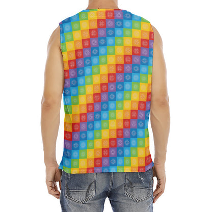 Reiki And The 7 Chakras Pattern Print Men's Fitness Tank Top