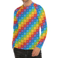 Reiki And The 7 Chakras Pattern Print Men's Long Sleeve Rash Guard