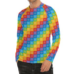 Reiki And The 7 Chakras Pattern Print Men's Long Sleeve Rash Guard