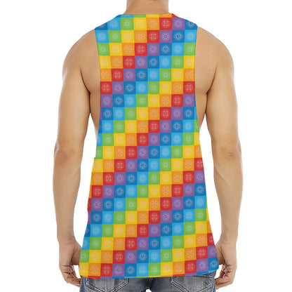 Reiki And The 7 Chakras Pattern Print Men's Muscle Tank Top