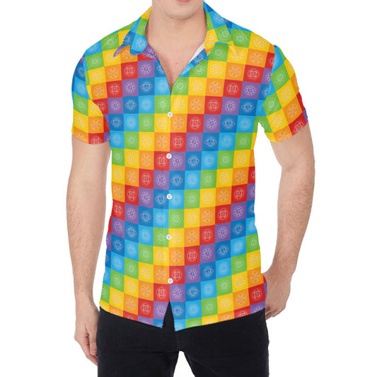 Reiki And The 7 Chakras Pattern Print Men's Shirt