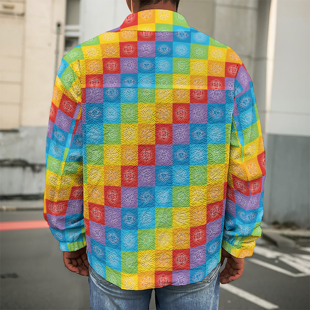 Reiki And The 7 Chakras Pattern Print Men's Shirt Jacket
