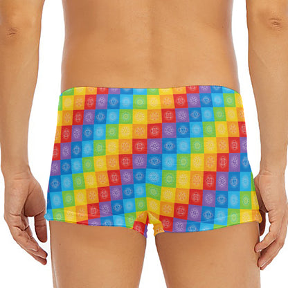Reiki And The 7 Chakras Pattern Print Men's Short Boxer Briefs