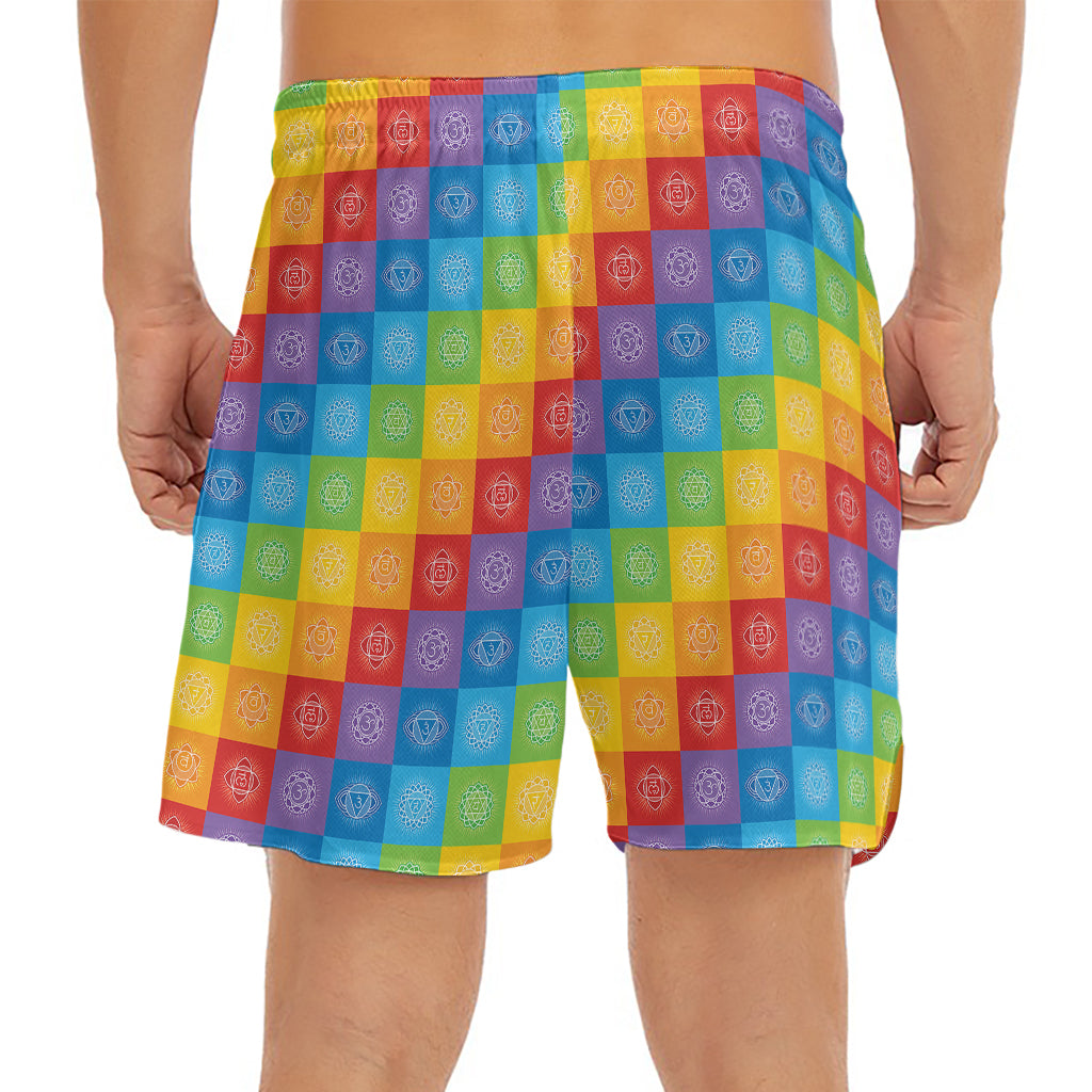 Reiki And The 7 Chakras Pattern Print Men's Split Running Shorts