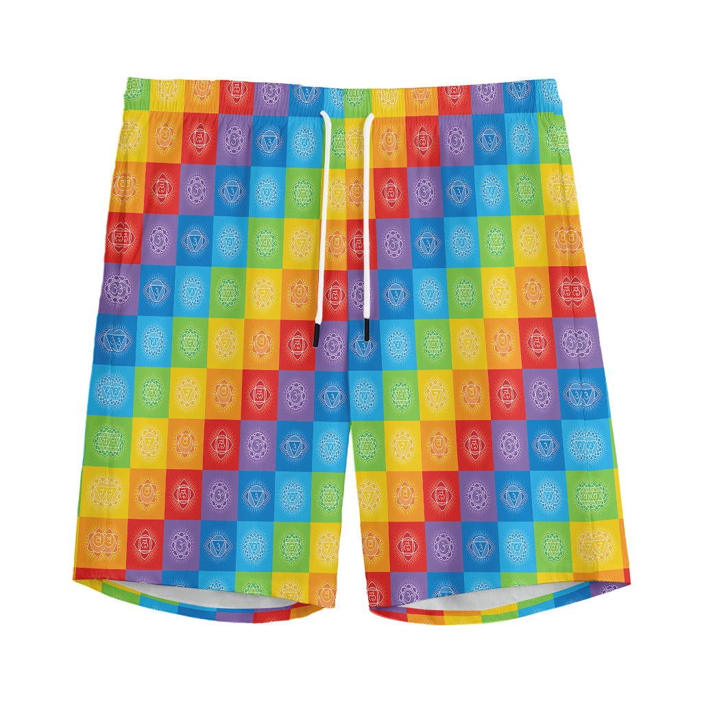 Reiki And The 7 Chakras Pattern Print Men's Sports Shorts