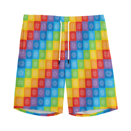 Reiki And The 7 Chakras Pattern Print Men's Sports Shorts
