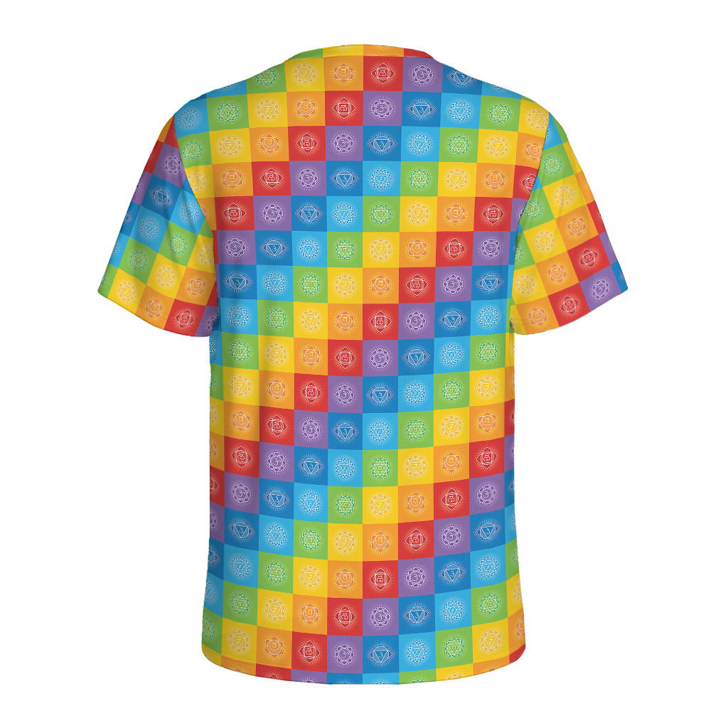 Reiki And The 7 Chakras Pattern Print Men's Sports T-Shirt